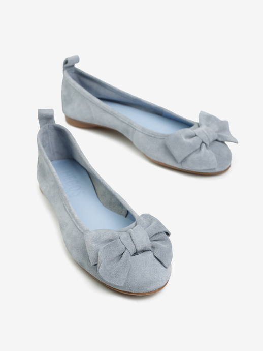 BALERINY HEGO'S Milano BT2011 SUEDE SKY BLUE