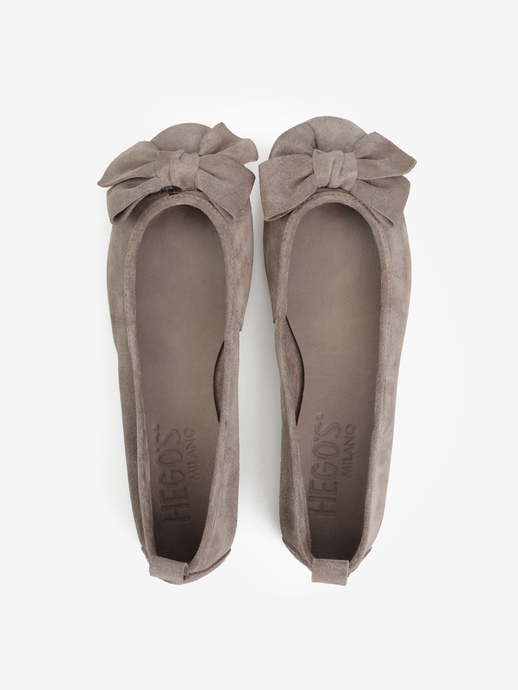 BALERINY HEGO'S Milano BT2011 SUEDE VISONE
