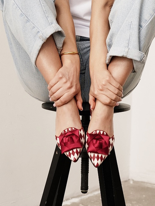 BALERINY HEGO'S Milano 2074 ROMBO BORDEAUX