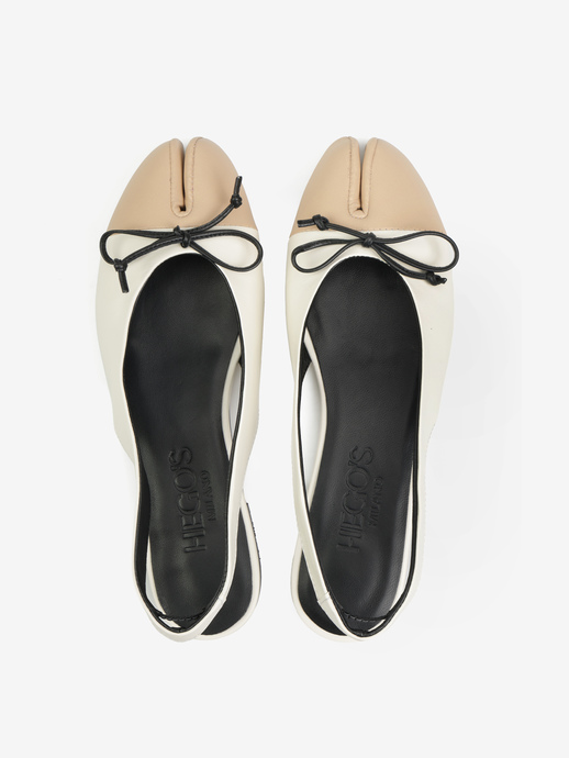 BALERINY HEGO'S Milano DM703 NAPPA AVORIO/SABBIA