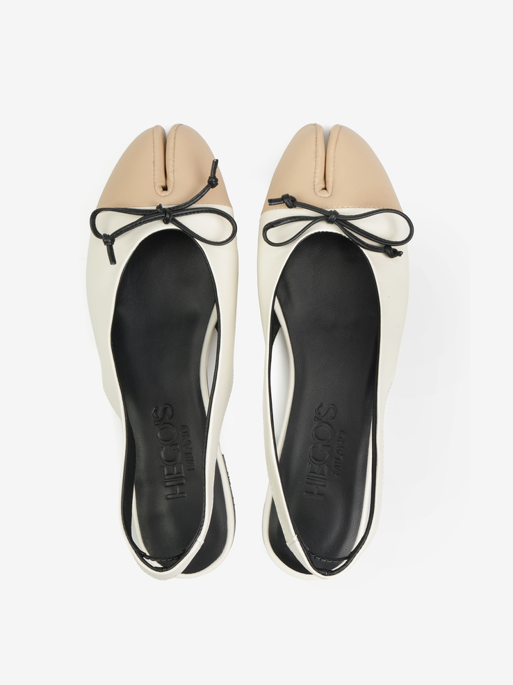 BALERINY HEGO'S Milano DM703 NAPPA AVORIO/SABBIA