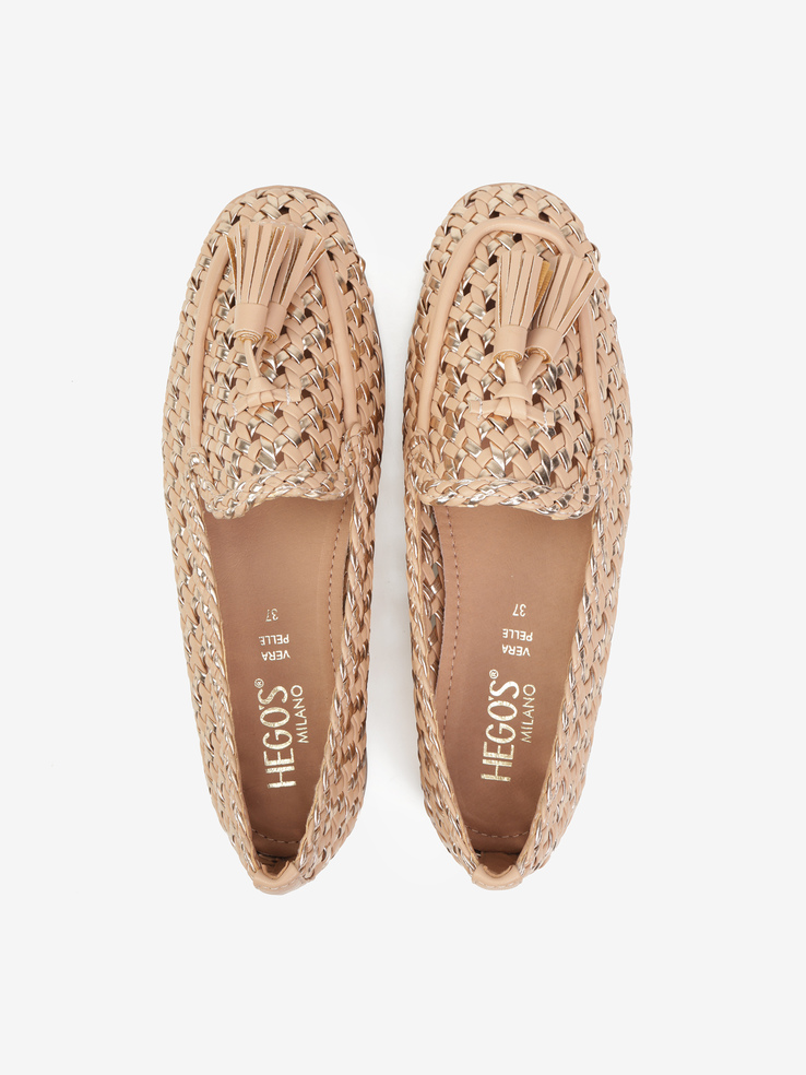 MOKASYNY HEGO'S Milano 2046 SOFT NUDE/ROSA ORO