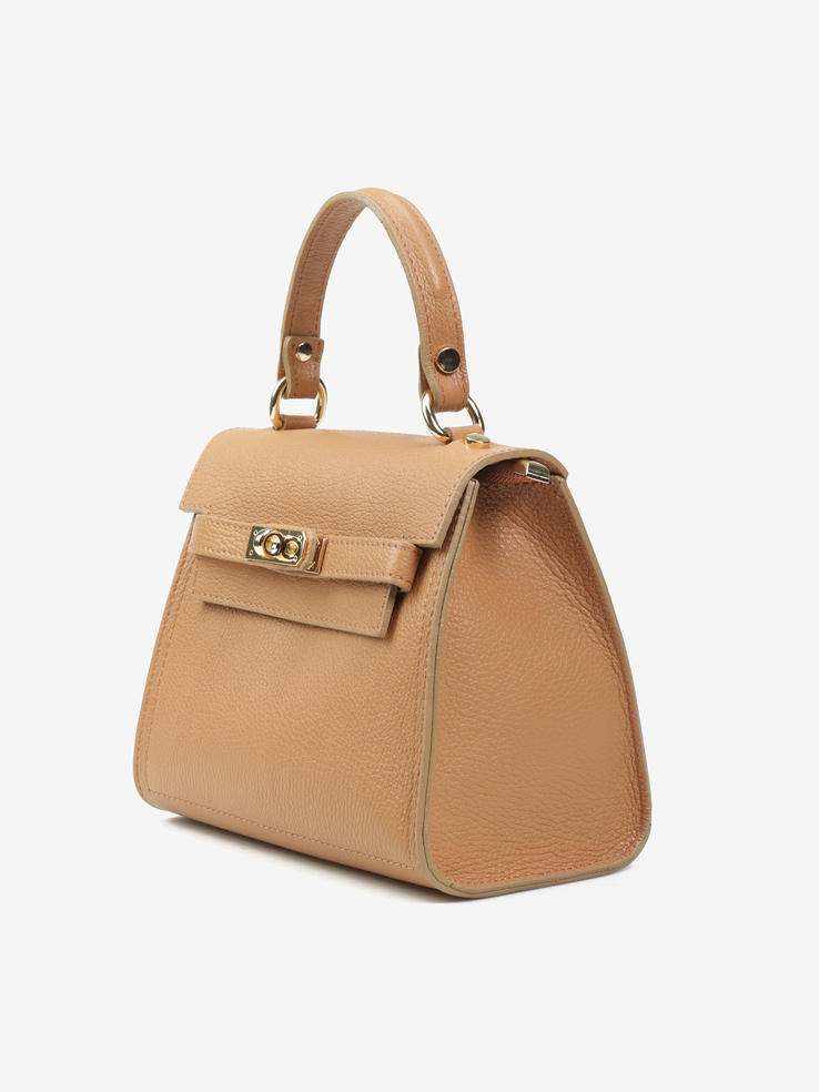 TOREBKA DAMSKA HEGO'S Milano 2167 MARTELLATO CUOIO CHIARO