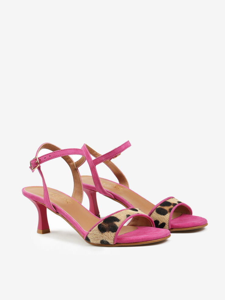 SANDAŁY HEGO'S Milano E102 CAMOSCIO FUCSIA/MACULATO