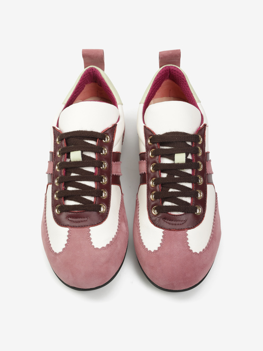 SNEAKERSY HEGO'S Milano GINNY3878 NAPPA ROSA/BIANCO/BORDEAUX