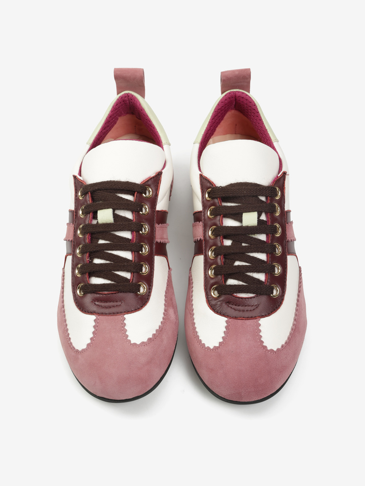 SNEAKERSY HEGO'S Milano GINNY3878 NAPPA ROSA/BIANCO/BORDEAUX