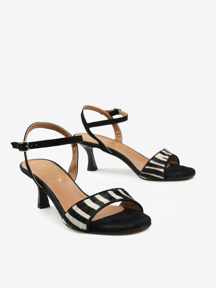 SANDAŁY HEGO'S Milano E102 CAMOSCIO NERO/ZEBRA