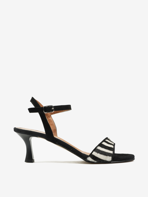 SANDAŁY HEGO'S Milano E102 CAMOSCIO NERO/ZEBRA