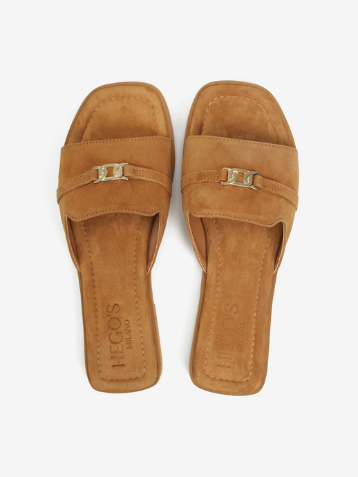 KLAPKI HEGO'S Milano T10 CR32 CAMOSCIO CUOIO