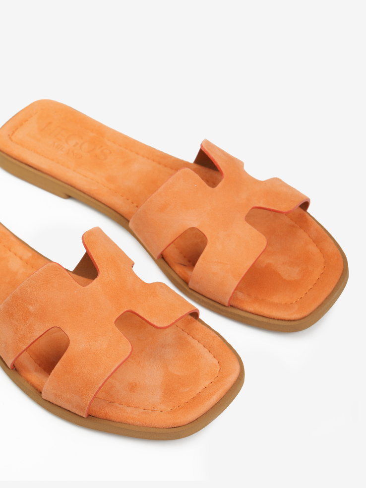 KLAPKI HEGO'S Milano NEW H CAMOSCIO MANDARINO