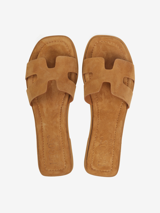 KLAPKI HEGO'S Milano NEW H/N CAMOSCIO CUOIO