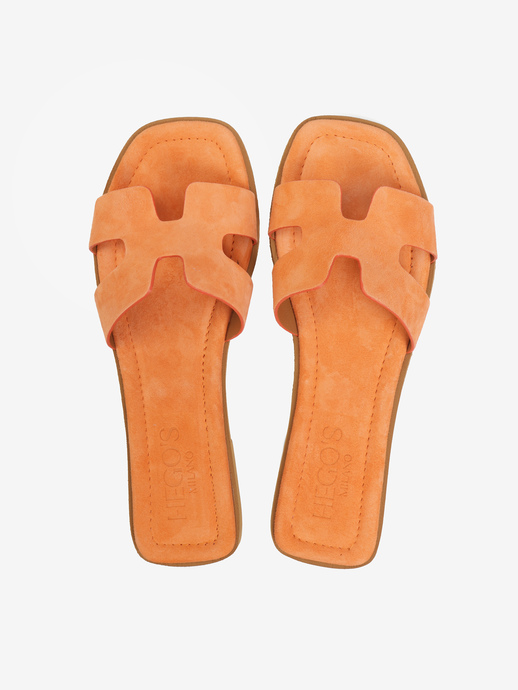 KLAPKI HEGO'S Milano NEW H CAMOSCIO MANDARINO