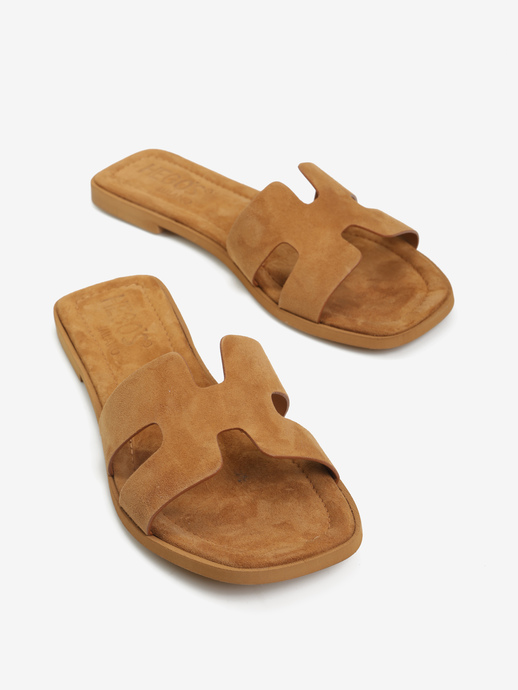 KLAPKI HEGO'S Milano NEW H/N CAMOSCIO CUOIO