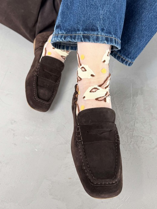 MOKASYNY HEGO'S Milano MB-VIOLET CAMOSCIO PEPE