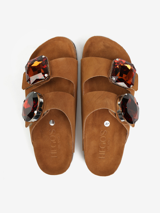 KLAPKI HEGO'S Milano FR-508 CROSTA CUOIO/T.MORO