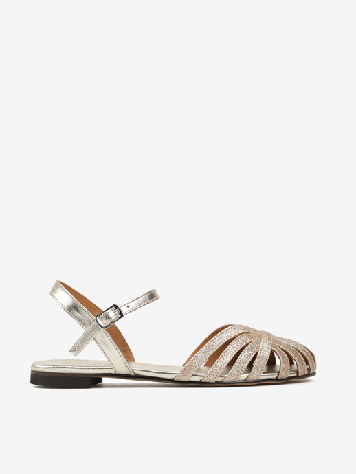 SANDAŁY HEGO'S MILANO G-500 GLITTER PLATINO