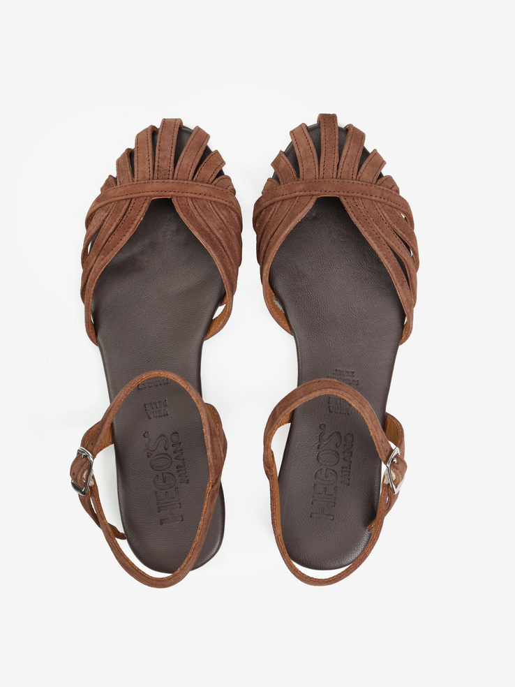 SANDAŁY HEGO'S Milano G-500 CAMOSCIO MARRONE