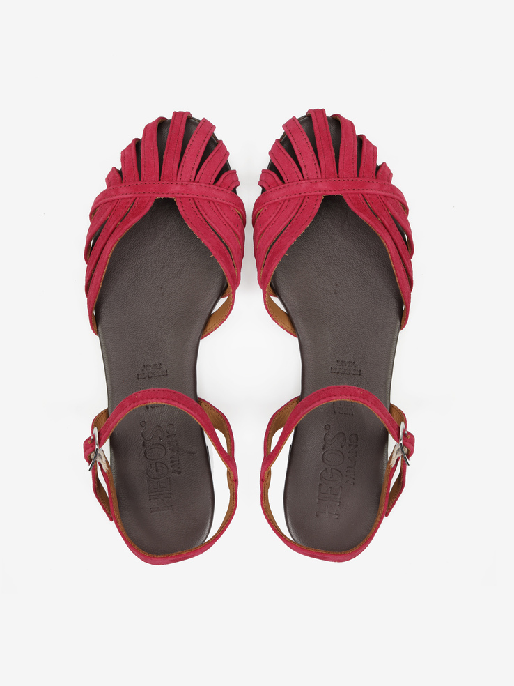 SANDAŁY HEGO'S Milano G-500 CAMOSCIO ROSSO PORPORA