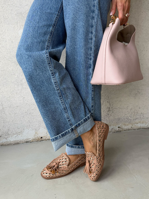 MOKASYNY HEGO'S Milano 2046 SOFT NUDE/ROSA ORO