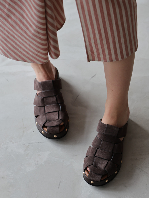 KLAPKI HEGO'S Milano GILDA-A9 SUEDE T.MORO