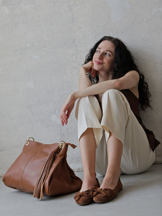 TOREBKA DAMSKA HEGO'S Milano 234 MARTELLATO CUOIO