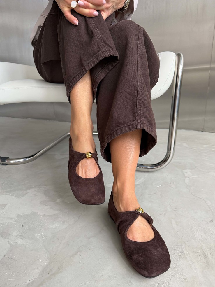 BALERINY HEGO'S Milano LW07 CAMOSCIO CIOCCOLATO