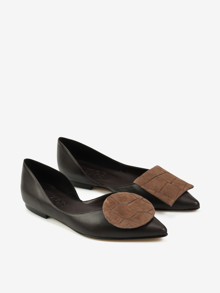 SKÓRZANE BALERINY  HEGO'S Milano