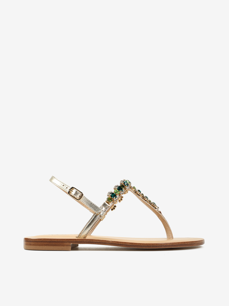 SANDAŁY HEGO'S Milano CA01/26 LAMINATO PLATINO/VERDE