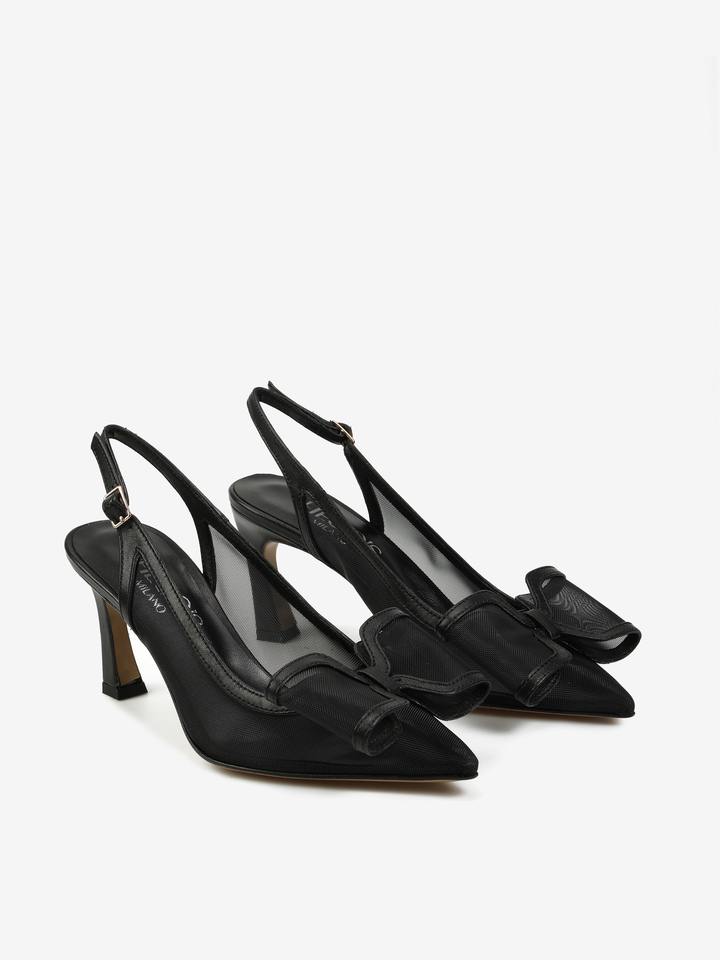 CZARNE SZPILKI Z ODKRYTĄ PIETĄ HEGO'S Milano