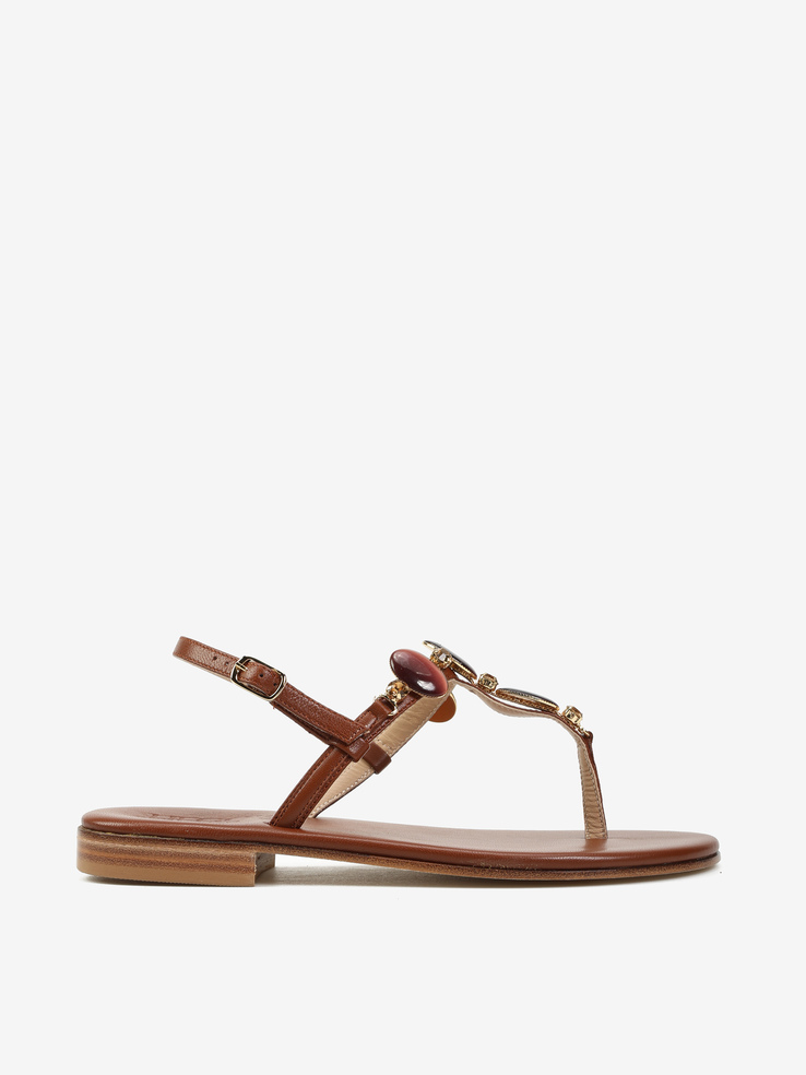 SANDAŁY HEGO'S Milano MP11/26 PELLE CIOCCCOLATO/CUOIO