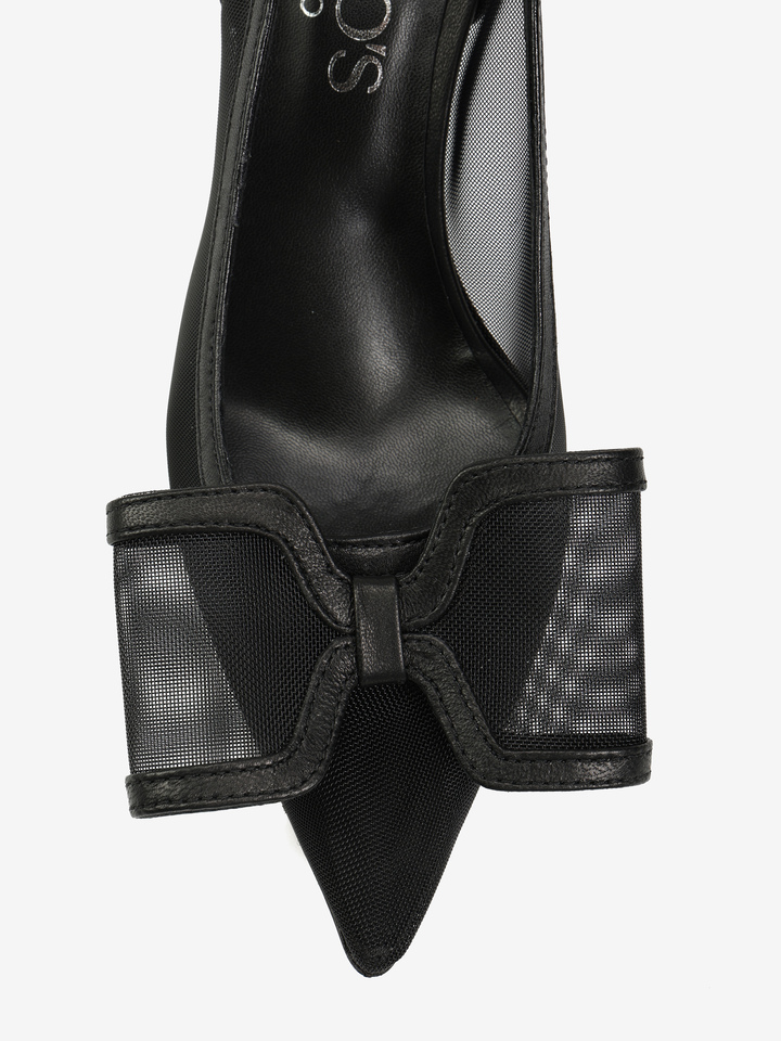 CZARNE SZPILKI Z ODKRYTĄ PIETĄ HEGO'S Milano