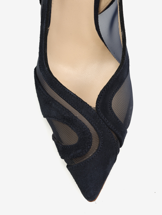 SZPILKI HEGO'S Milano 9597 CAMOSCIO BLU