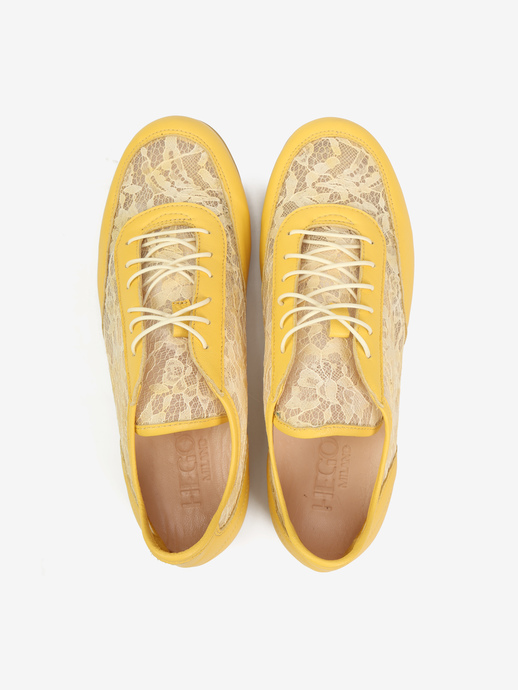 SNEAKERSY HEGO'S Milano 2-3878 NAPPA/PIZZO GIALLO