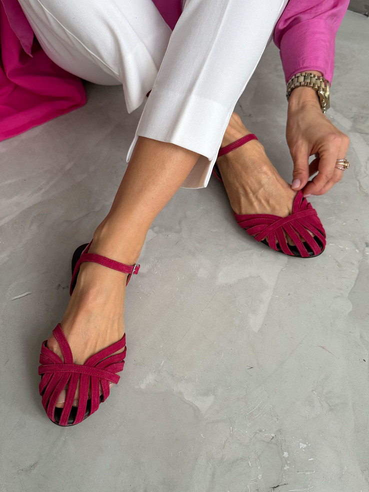 SANDAŁY HEGO'S Milano G-500 CAMOSCIO ROSSO PORPORA