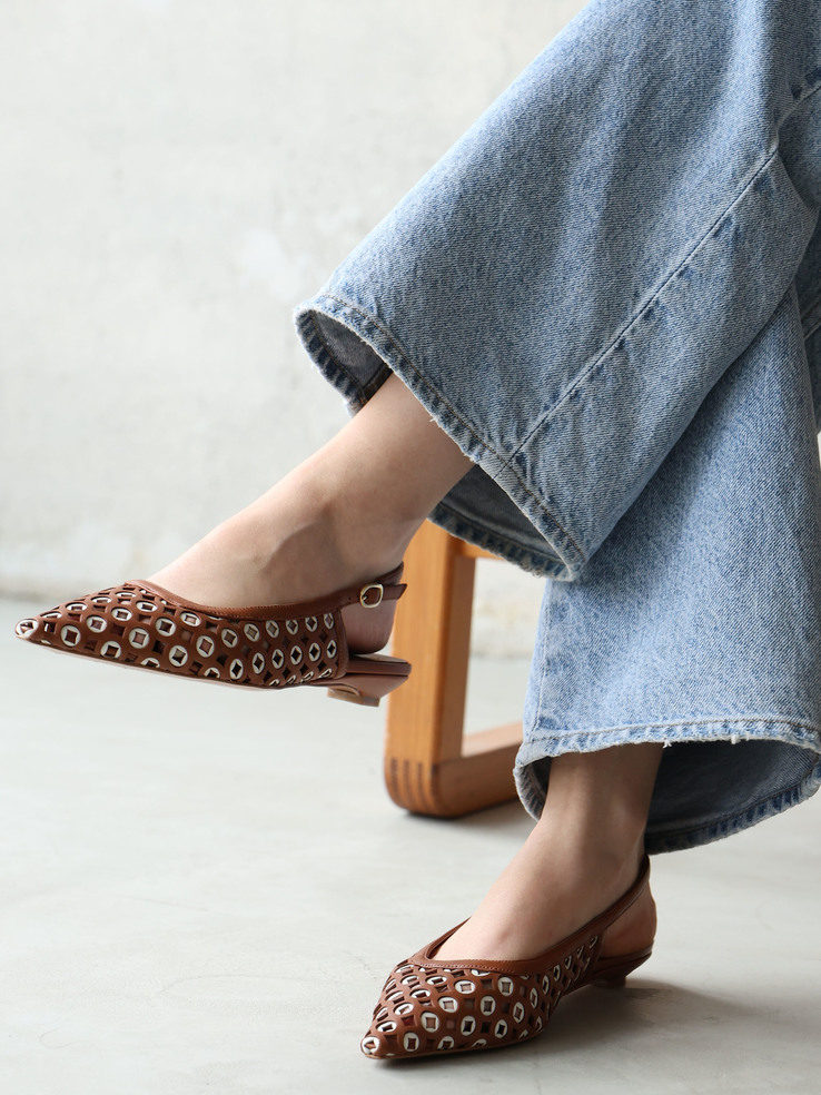 BALERINY HEGO'S Milano S1090 NAPPA CUOIO/LATTE