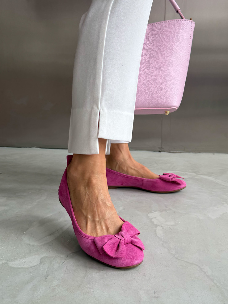 BALERINY HEGO'S Milano BT2011 SUEDE PINK