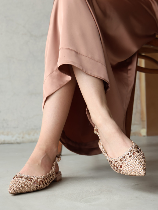 BALERINY HEGO'S Milano 2053 SOFT NUDE/ROSA ORO