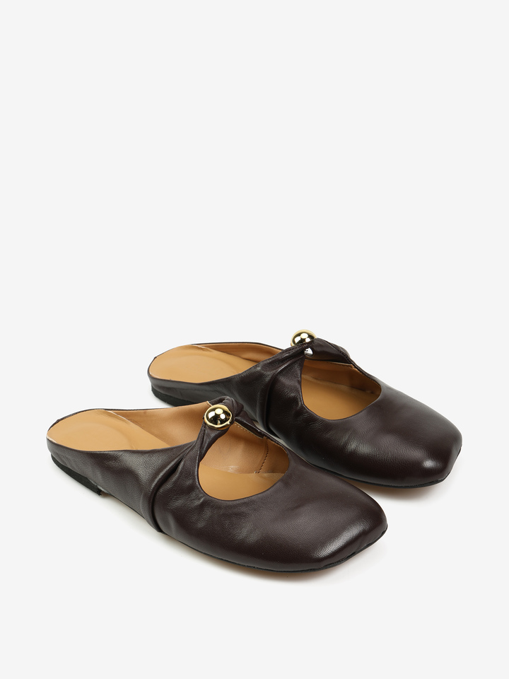 BRĄZOWE KLAPKI Z OZDOBĄ HEGO'S Milano