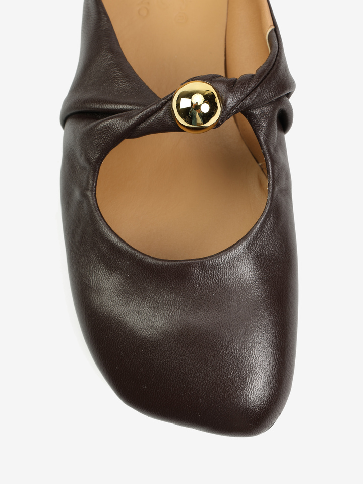 BRĄZOWE KLAPKI Z OZDOBĄ HEGO'S Milano