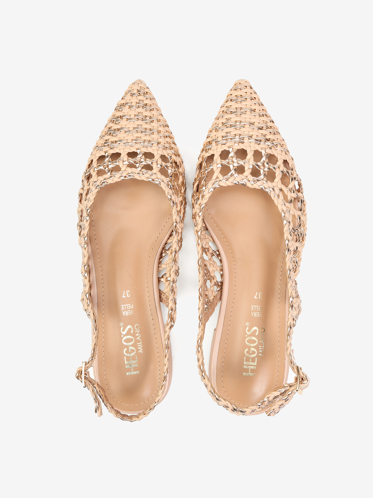 BALERINY HEGO'S Milano 2053 SOFT NUDE/ROSA ORO