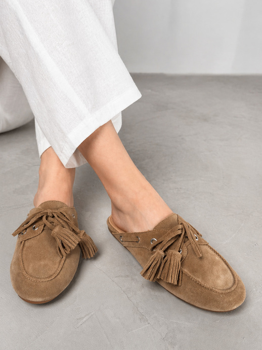 KLAPKI HEGO'S Milano F25505-20 SUEDE TAUPE