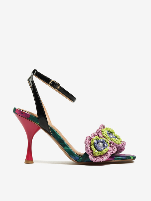 SANDAŁY HEGO'S Milano ANITA-116 RASO GREEN/BLK