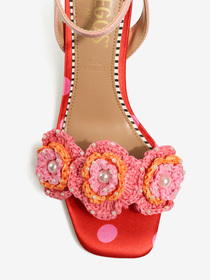 SANDAŁY Z KWIATAMI HEGO'S Milano