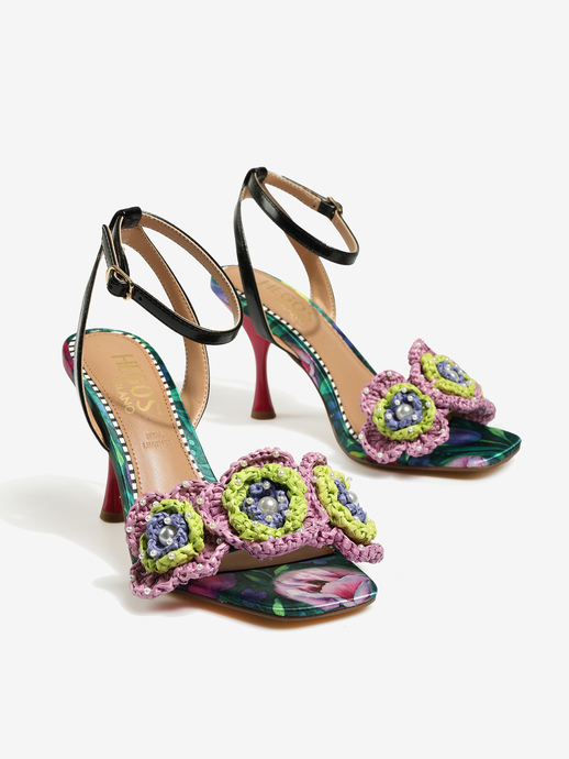 SANDAŁY HEGO'S Milano ANITA-116 RASO GREEN/BLK