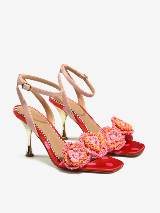 SANDAŁY HEGO'S Milano ANITA-116 RASO RED/PINK