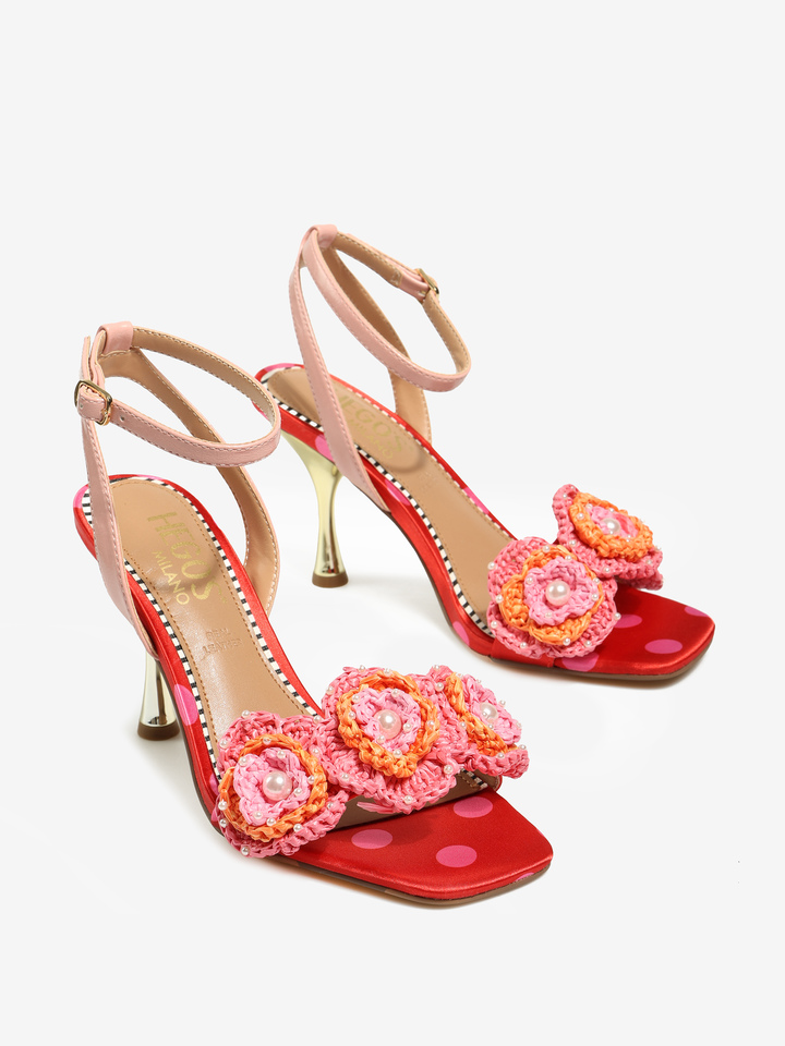 SANDAŁY Z KWIATAMI HEGO'S Milano