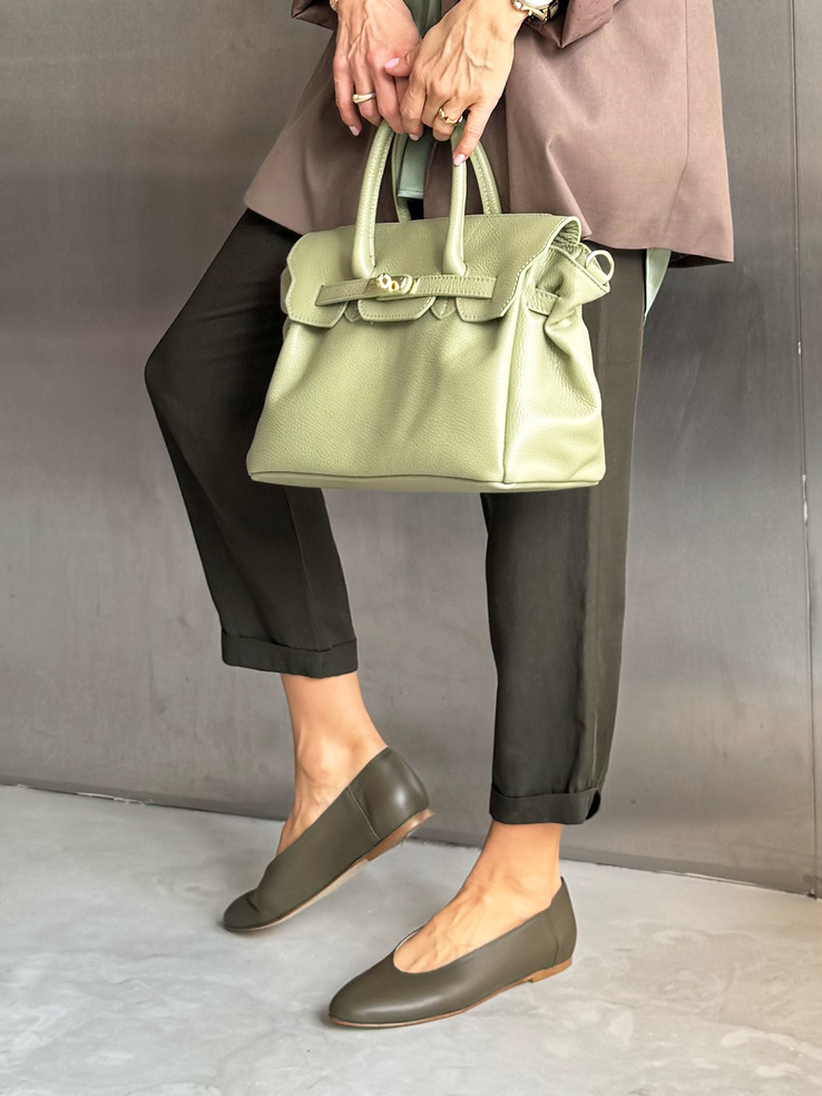 BALERINY HEGO'S Milano 1868 NAPPA MILITARE