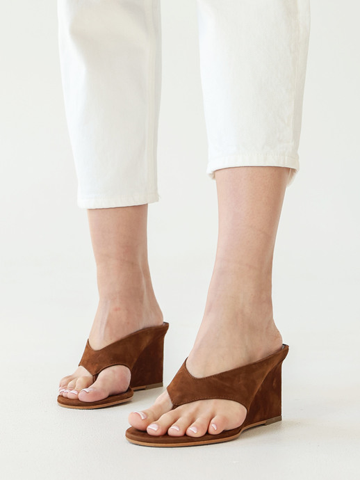 KLAPKI HEGO'S Milano S1548 CAMOSCIO CHOCO