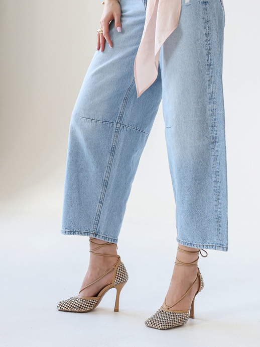 SZPILKI HEGO'S Milano LORENA-305 RETE STRASS BEIGE