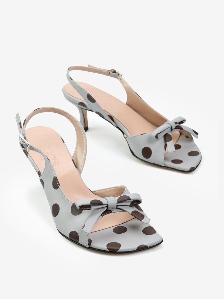 SANDAŁY HEGO'S Milano 2614 NAPPA POIS GRIGIO PERLA/MORO